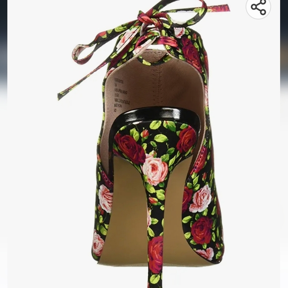 Betsey Johnson Rexie Heels in Rose Floral Peep toe Mules Booties Sz 10 - Picture 7 of 7